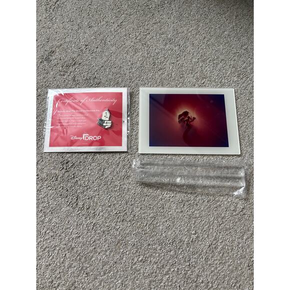 Disney Beauty and the Beast Collectible Pin and Artwork - Picture 1 of 5